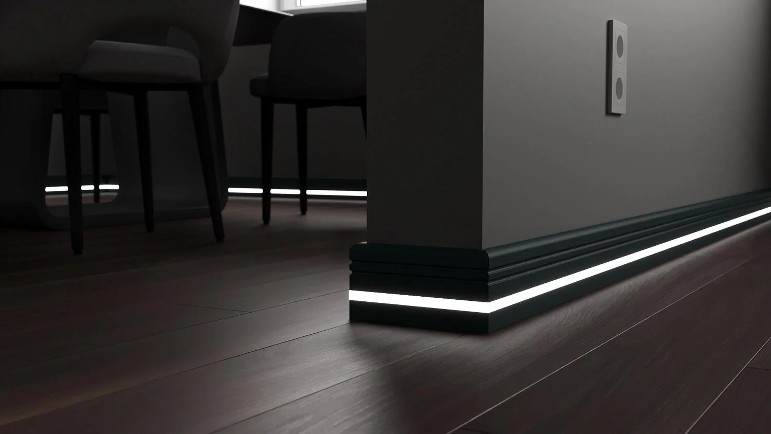 Плинтус с LED подсветкой Мичиган