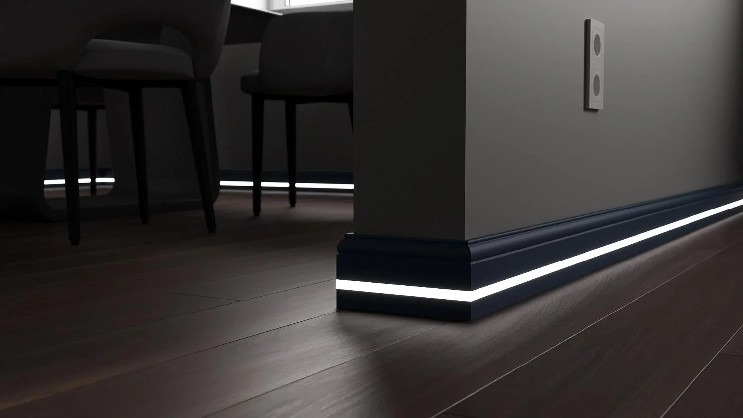 Плинтус с LED подсветкой Вашингтон