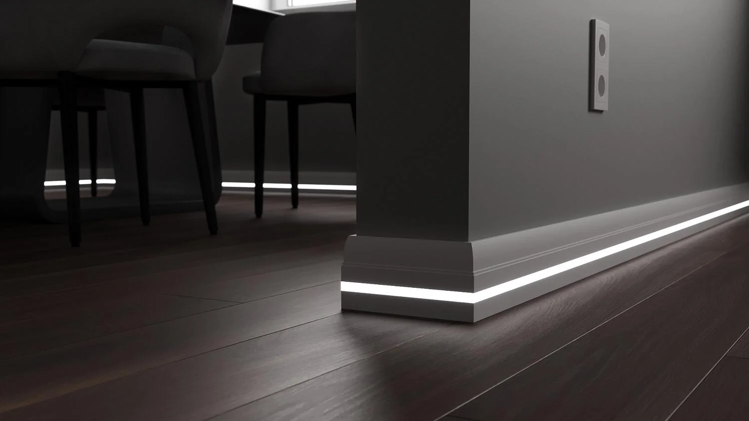 Плинтус с LED подсветкой Оклахома