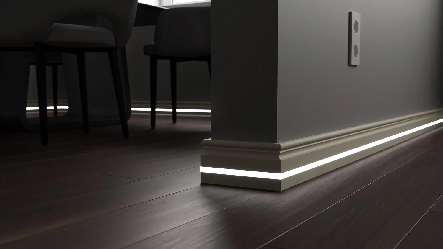 Плинтус с LED подсветкой Каролина