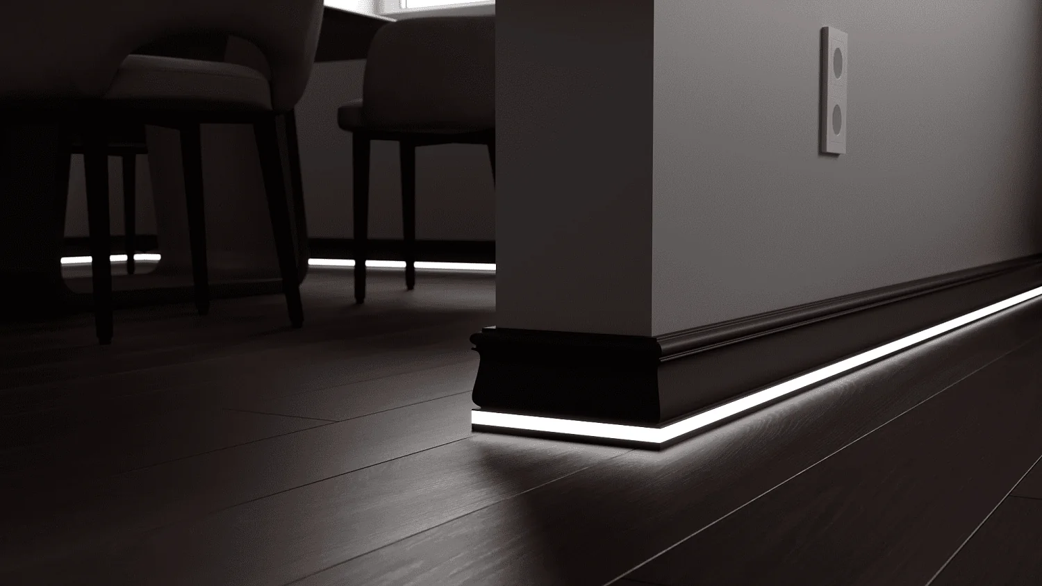 Плинтус с LED подсветкой Монтана