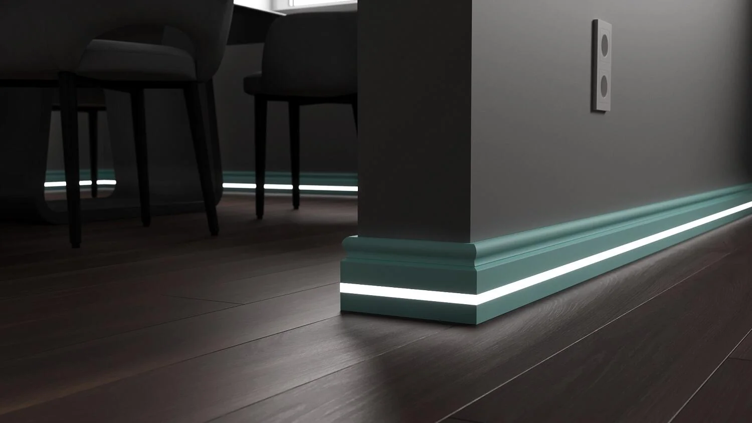 Плинтус с LED подсветкой Калифорния