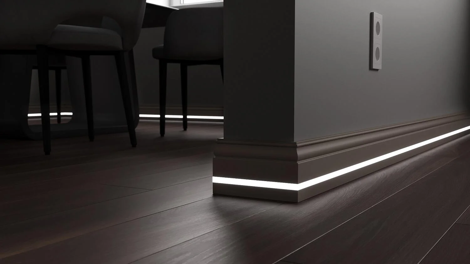 Плинтус с LED подсветкой Кентукки
