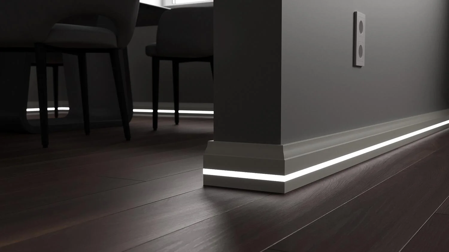Плинтус с LED подсветкой Миссури