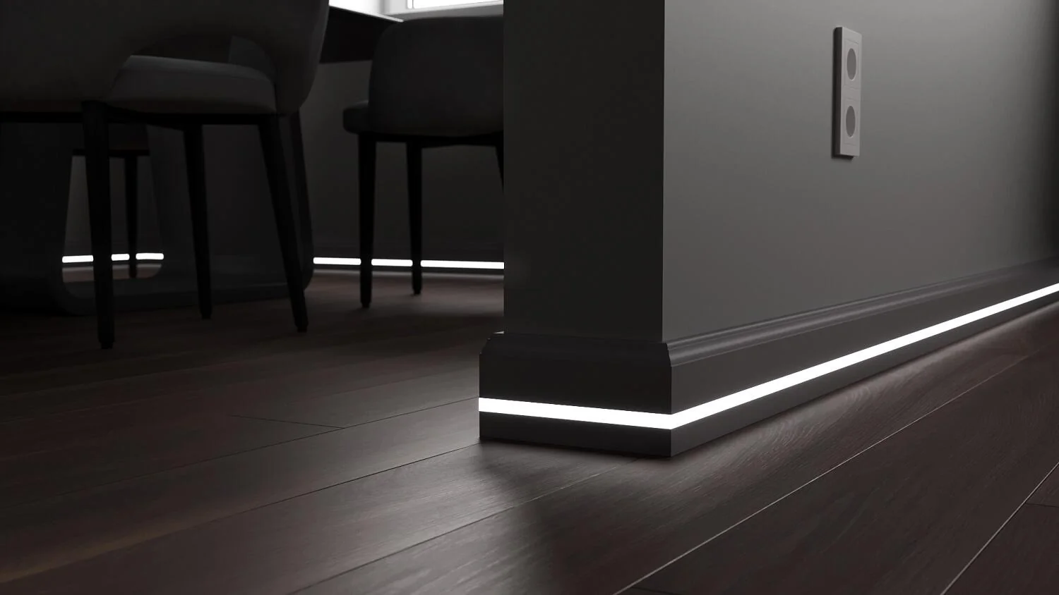Плинтус с LED подсветкой Индиана