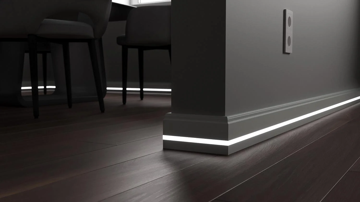 Плинтус с LED подсветкой Вирджиния